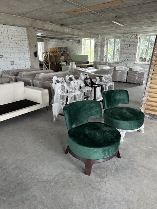 Velvet armchairs